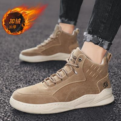 Warm Winter Men Boots With Fur Men's High Top Sports Shoes for Men Leather Ankle Boots Fashion Platform Men's Suede Boots