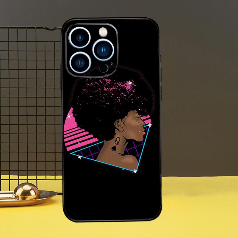Beautiful Black Afro Girl Funda For iPhone 12 13 Mini 11 14 16 15 Pro Max XS X XR 7 8 14 16 15 Plus Phone Case