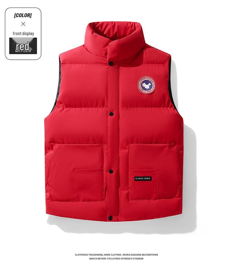 Men's Trendy Korean Style Winter Down Cotton Vest - Loose, Thickened, Handsome Outerwear Gilet