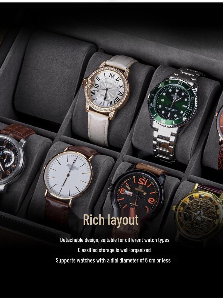 Walnut Wood Watch and Jewelry Organizer Box - Storage for Wristwatches, Bracelets, and More