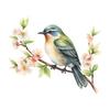 Bird Flower Toilet Sticker Removable Self-adhesive Waterproof PVC Living Room Wall Art Bathroom Toilet Lid Decoration Decal