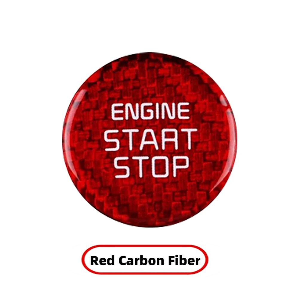 Real Carbon Fiber Styling Sticker Car Start Stop Engine Switch Button Cover Trim For KIA Stinger Auto Accessoire Modifications