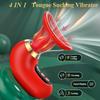 4 IN 1 Sucking Vibrator Rose Sex Toy for Women 3 Sucking 9 Tongue Licking LCD Display Removable Cup G Spot Clitoral Stimulator