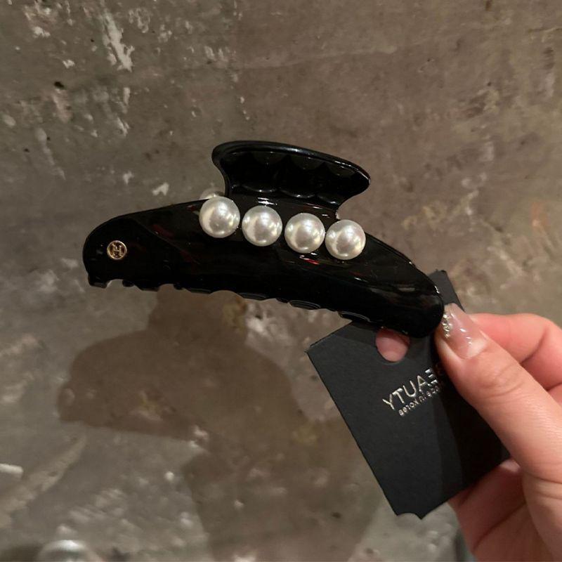 

1 шт. Новая корейская классическая заколка для волос большого размера с жемчугом и несколькими прядями волос, заколка-краб для хвоста, аксессуар для волос