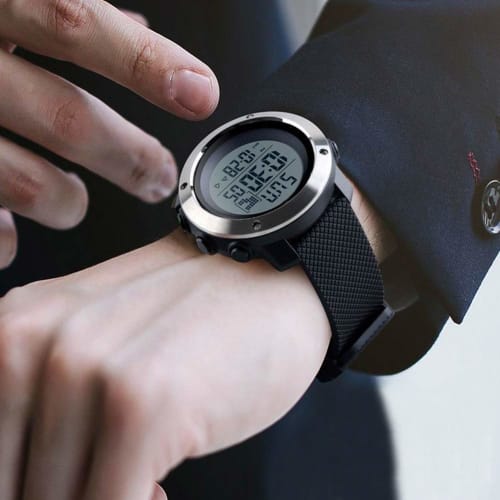 Men's Digital Sports Watch with LED, 24-Hour Display, Alarm, Stopwatch, Dual Time Zones, Countdown Function, EL Backlight, Calendar, and Date Window,