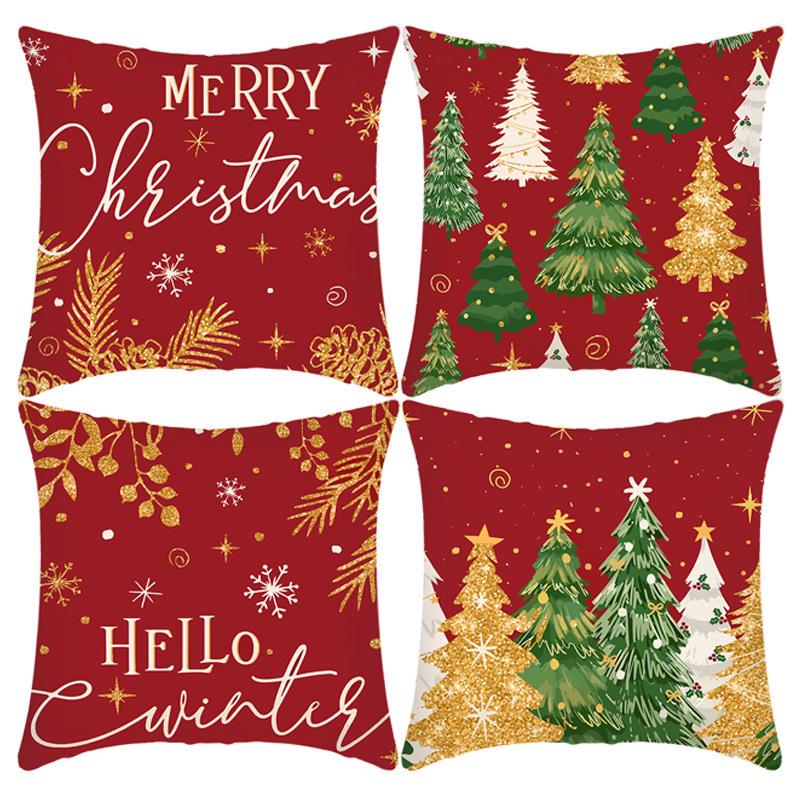 Christmas Linen Pillowcase: Home Sofa Decor & Car Lumbar Support Cushion Cover