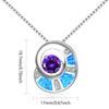 Blue Opal Inlay Vortex Pendant Necklace with Sweater Chain
