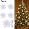 100/5x Simulated Christmas Flowers Glitter Artificial Poinsettia Merry Christmas Decorations Wedding Party Gift Decor Flowers