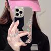 Fresh Pink Rose Apple 16promax Makeup Mirror Mobile Phone Case iPhone17 Makeup Mirror Girls Premium