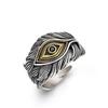 Eye of God Feather Ring for Men, High-end Index Finger Ring, Fashionable and Versatile Zinc Ring