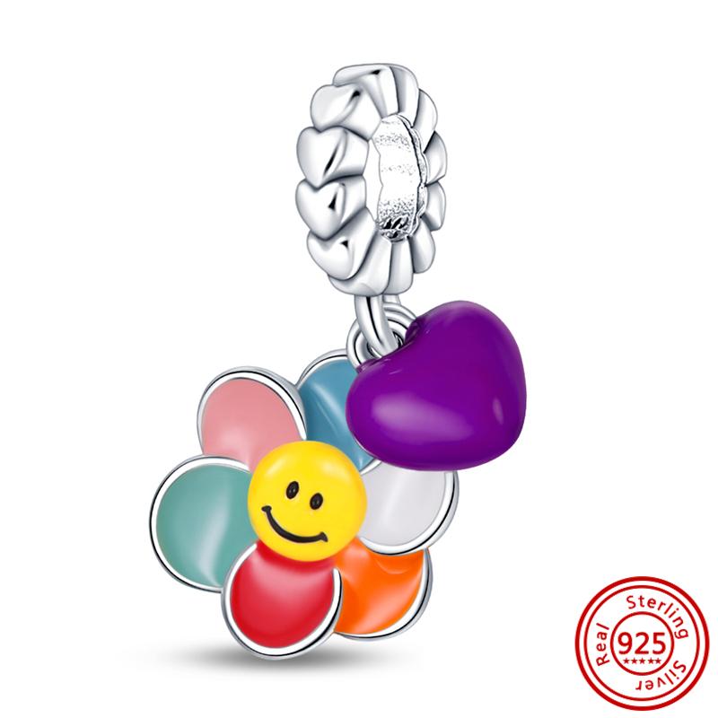 The Latest 925 Sterling copper Butterfly Flower Series Original Charm Fashion Bead Pendant Is Suitable For Girls To Make Gifts