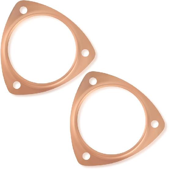 2PCS 3" Exhaust Gasket,Copper Exhaust Flange For Header Gasket & Collector Gasket,Car Accessories Exhaust Pipe Gasket Compatible With