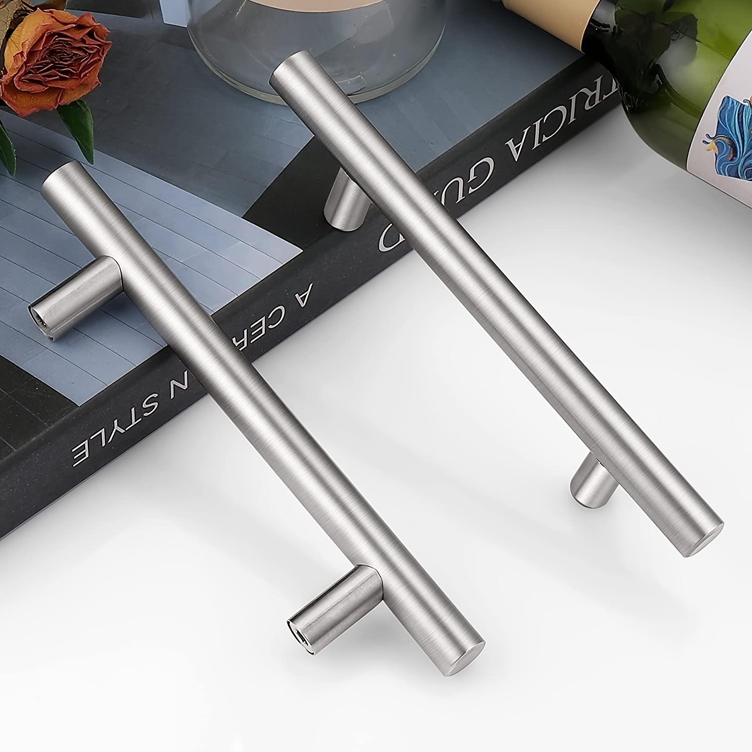 

2pcs 201 Stainless Steel Handle, T-type Handle, Furniture Round Tube Hollow Handle, Suitable for Wardrobes, Drawers, Cabinets
