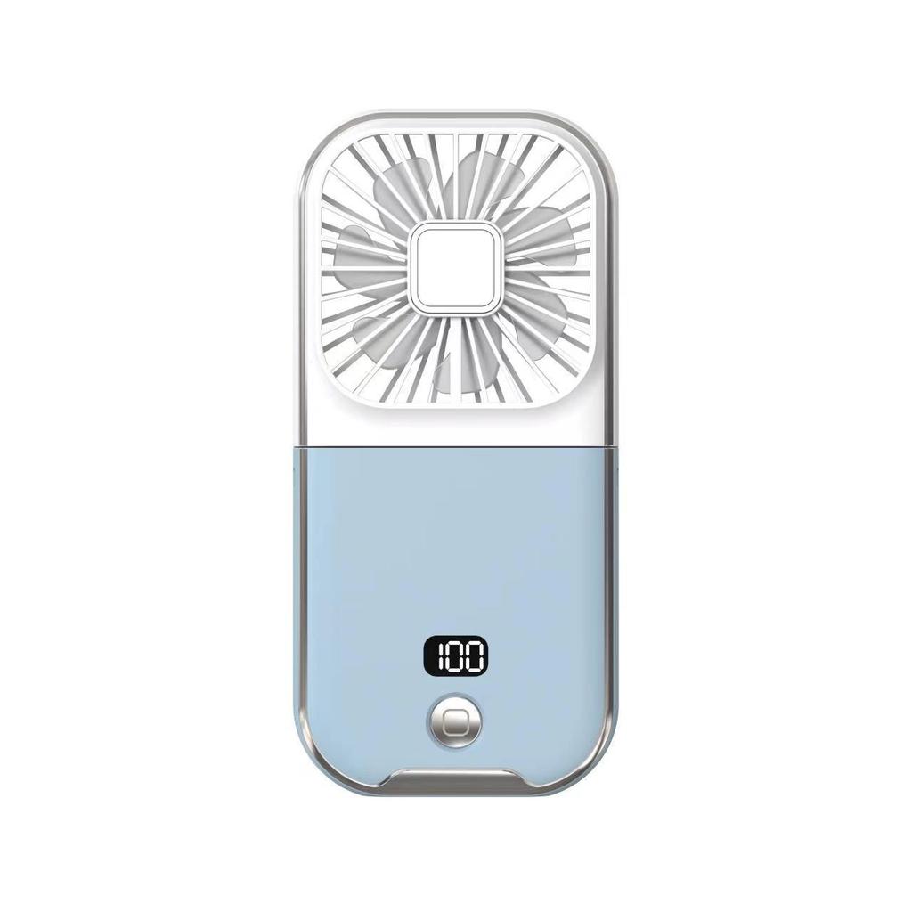 Foldable Neck Hanging Mini USB Fan: Portable Handheld and Desktop Stand Fan.