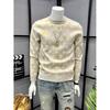 Men's Thick Warm Jacquard Sweater - Casual, Trendy, Loose Fit Knitwear for Winter