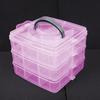 Practical Clear Plastic Jewelry Bead Storage Box 3 Layers Container Case