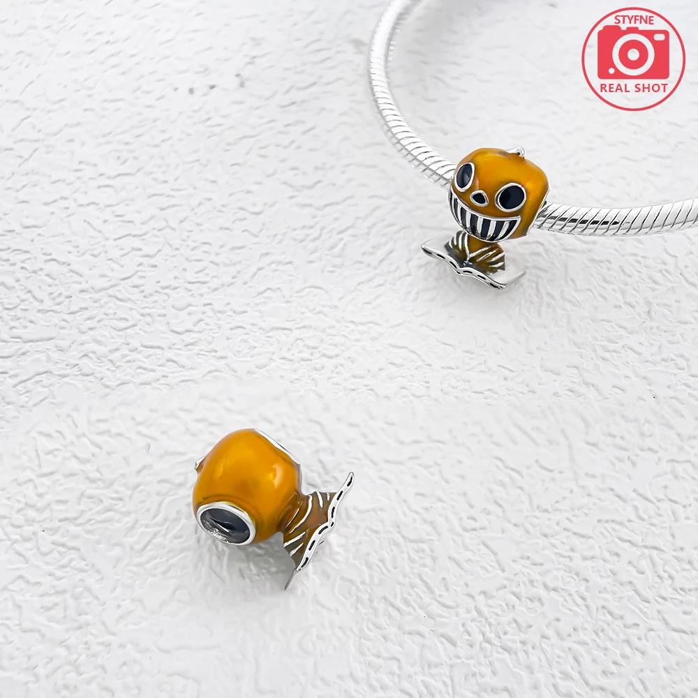 Copperluminous Pumpkin Skull Beads Charm Diy Halloween Series Suitable For Original Bracelet For Women Jewelry