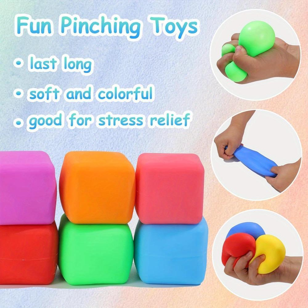 15 Random Pieces, Colorful Squishy Cubes, Tpr Slow-Rebound Stress-Relief Toys