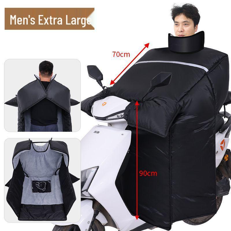 Extra großer, fleecegefütterter, winddichter und wasserdichter Winterschutz für Dreirad/Motorrad