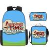 Adventure Time Backpack Set 3-Piece Comic Bookbag Shoulder Bag Pencil Case