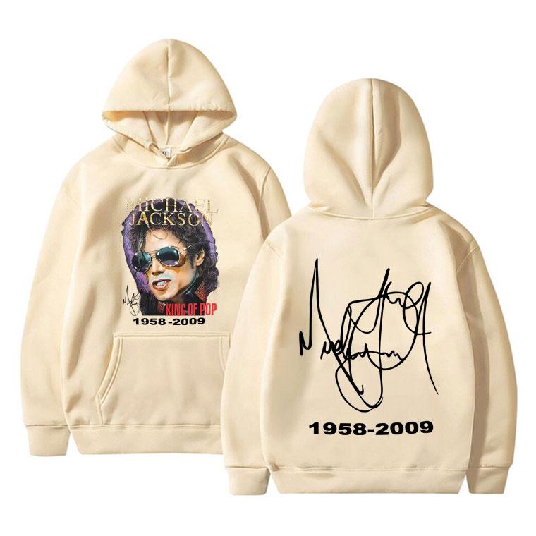 Felpa con Cappuccio Grafica Classica Vintage Michajackson Re del Pop Uomo Donna Moda Retro Rock Streetwear Uomo Hip Hop Felpe Oversize