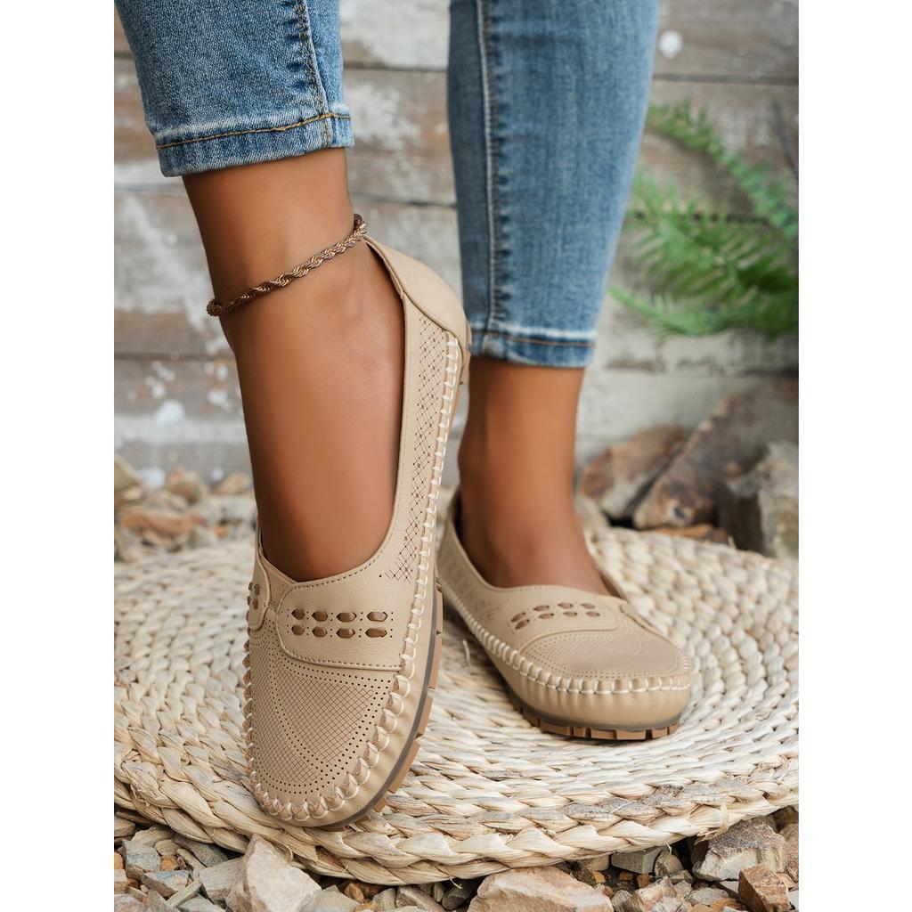 Sewing Laser Women's Flat Loafers
