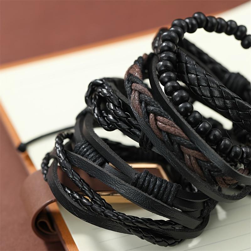Punk Style Black Handmade Bracelets For Men Jewelry Accessories Gifts, Stylish Charming Men's Bracelets