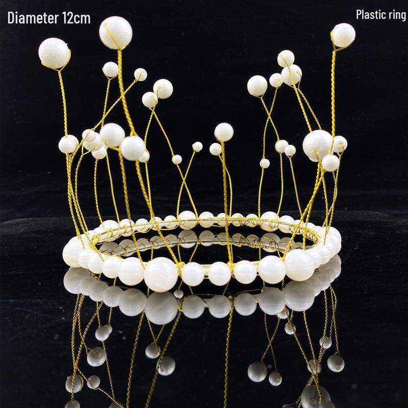 Královský krajkový a perlový dort - design královny čelenky pro svatby a narozeniny