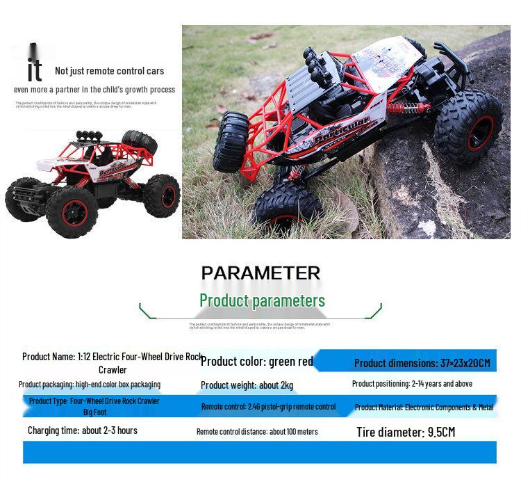 Velký dálkově ovládaný terénní monster truck hračka pro děti