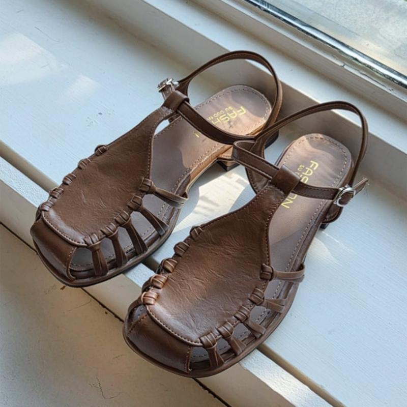 Desire Rose Women Summer Gladiator Leather Sandals 1.5cm