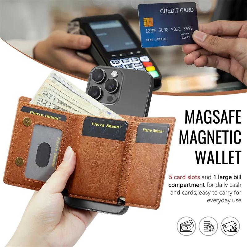 RFID Shielded Credit Card Wallet Magnetic Phone Case Faux Leather for Secure ID & Credit Card Storage, Men'S Gift, Phone Wallet