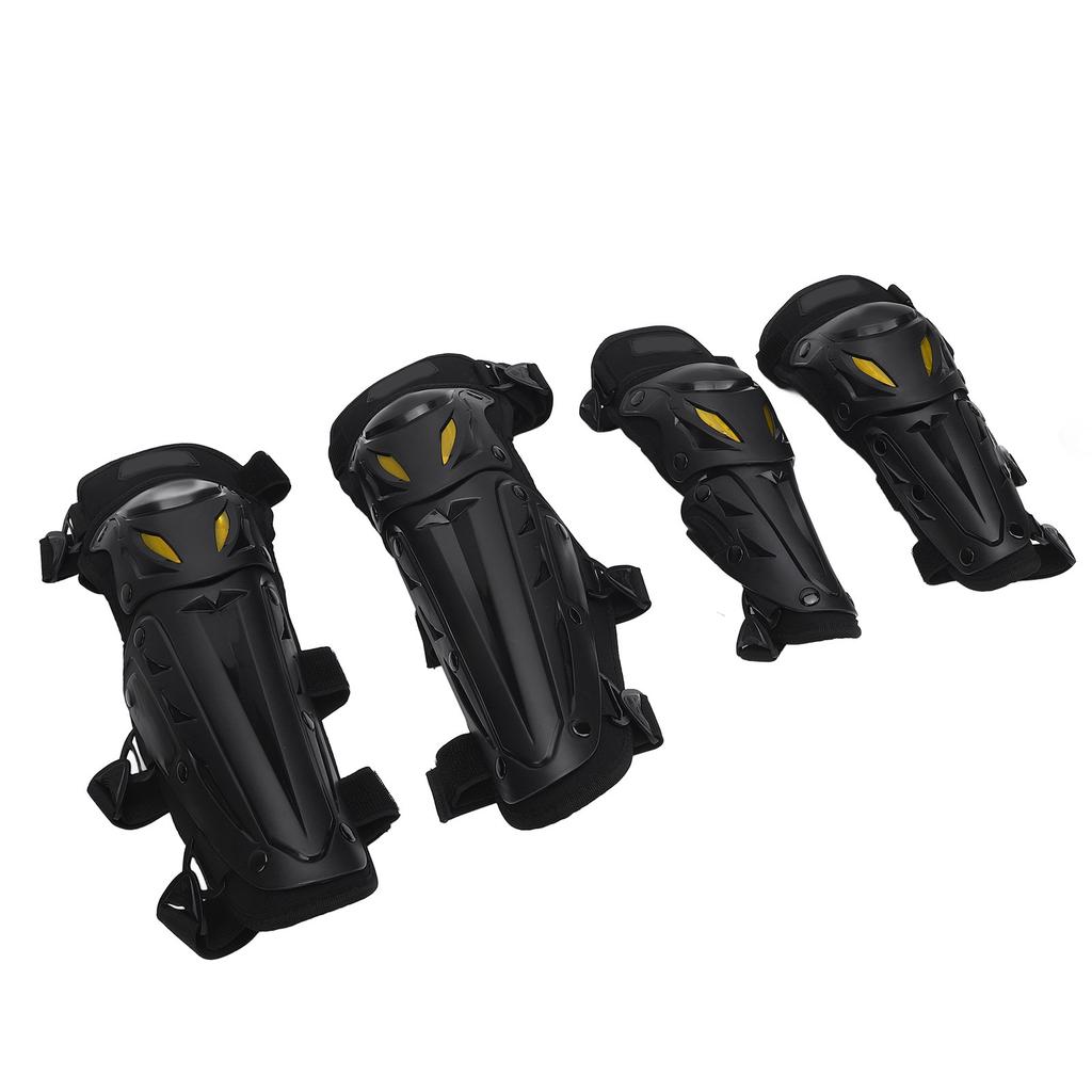 Motorcycle Knee Shin Guard Pads with Elbow Guard Adjustable Elastic Strap Motocross Knee Protection Armor for Dirtbike