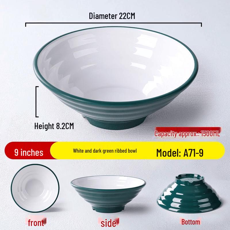 Lantuan 9-inch Melamine Noodle Bowl & 304 Stainless Steel Cutlery Set