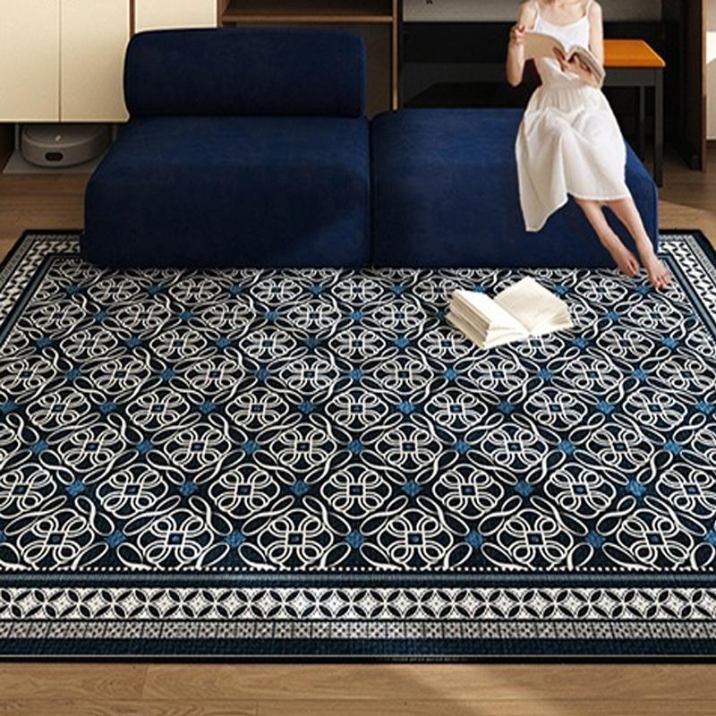 Living Room Carpet Bedroom American Retro Style Rug Loop Pile Waterproof Wipeable Carpets Large Area Home Decoration Floor Mat
