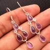 Amethyst Silber Damenohrring, Silberschmuck, 925 Sterlingsilber handgefertigter Schmuck, Geschenke für sie, Hängeohrring