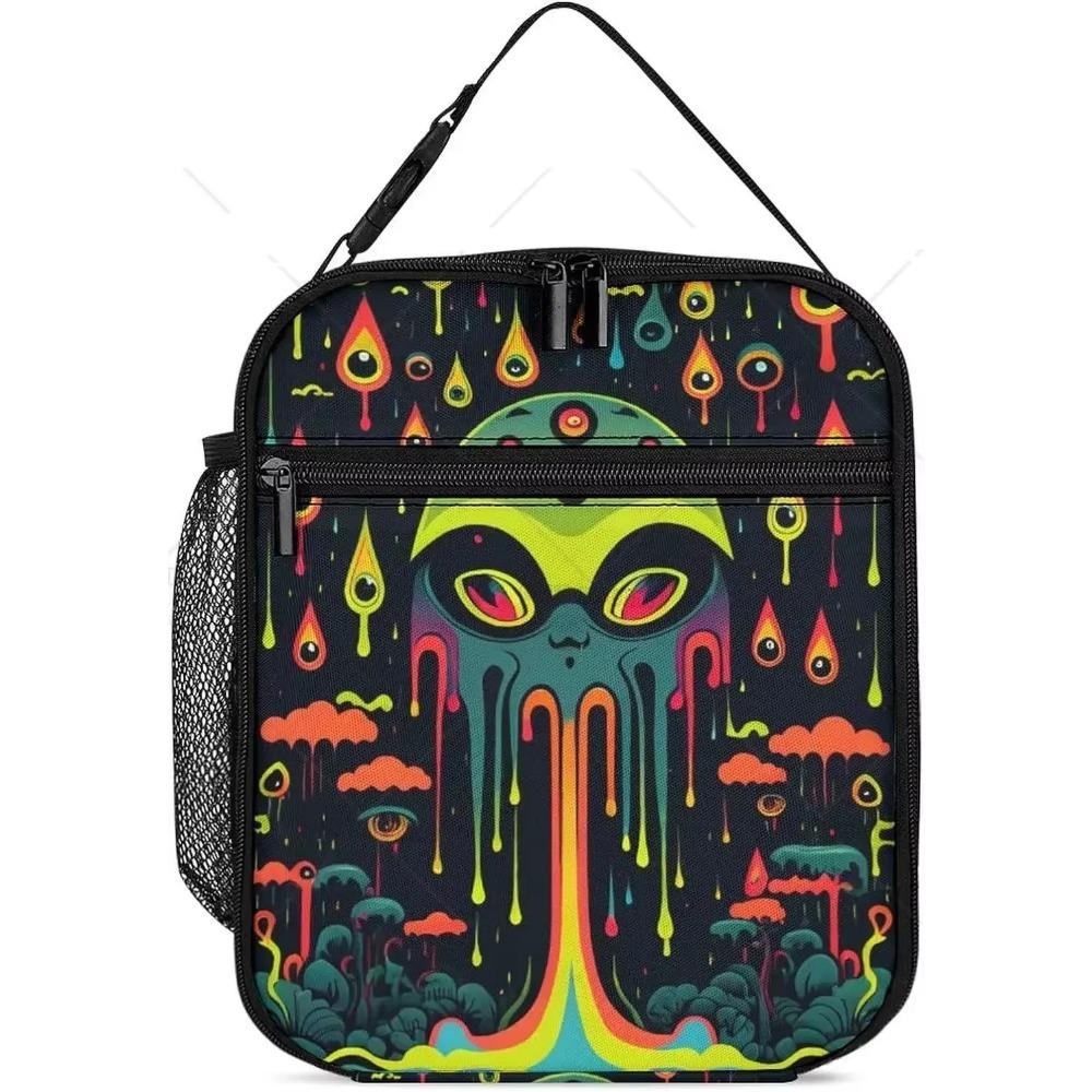 Cute Gothic Skull Insulated Lunch Bag Portable Lunch Box Reusable High Quality and Large Quantity Tote Bag for Women Men