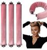 HAIR WALA™ Heatless Velvet Hair Roller Rod, Pink, Foam Styling Tool for Retro Hairstyles, Set of 3 (Pink, Large)