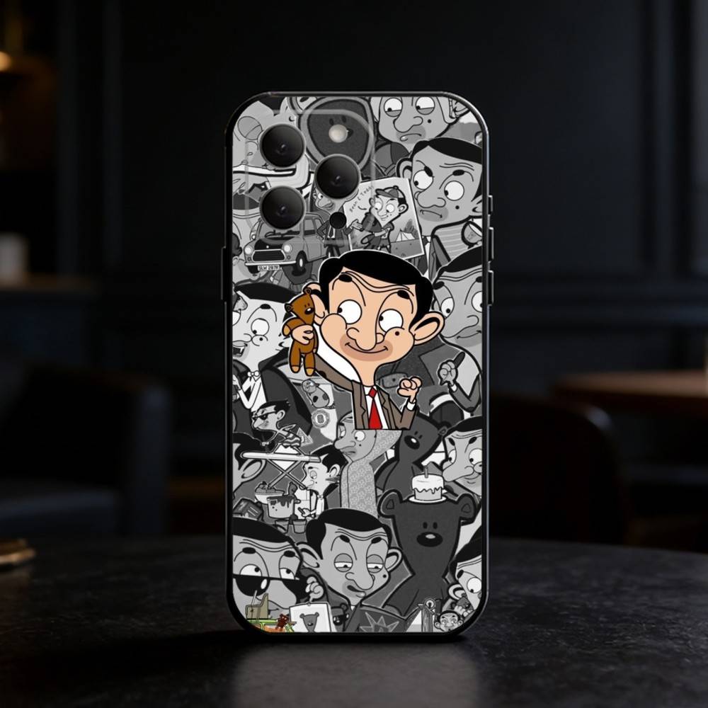 

C-Classic M-Mr B-Bean Phone Case For iPhone 17,16,15,14,13,12,11 Plus,Pro Max,SE4Soft Silicone Black Cover iPhone16se4