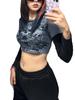 Women Y2K Long Sleeve Tops Long Sleeve Fairy Grunge Aesthetic Shirts Vintage Graphic E-Girl Teen Tee Streetwear