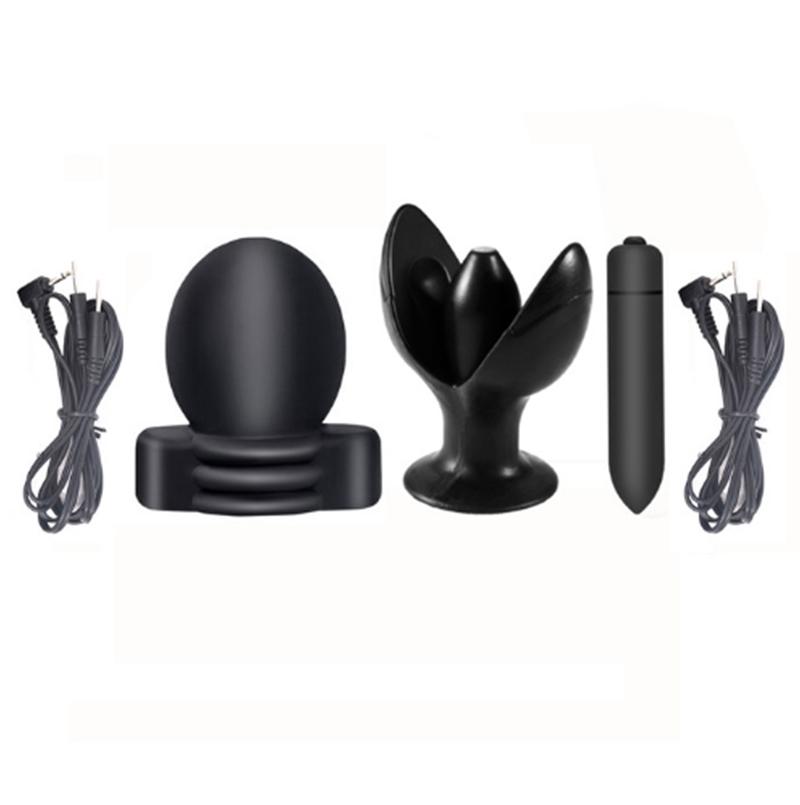 Electro Shock Glans Trainer Massage Cup Men Delay Training Masturbator  Electric Stimulator Anal Plug With Vibrator Sex Toys
