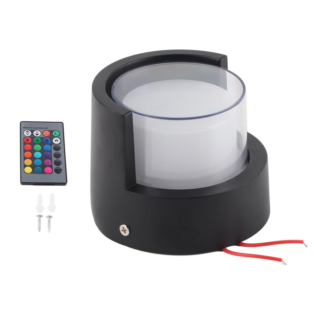 LED Wall Round Light Waterproof 500lm 5W RGB Wall Sconce Lamp with Remote Control for Gallery Corridor Aisle AC 85‑265V