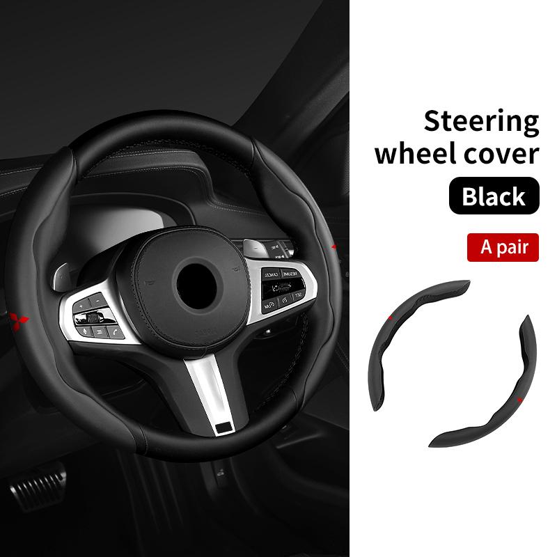 Car Anti Slip Decoration Leather Steering Wheel Covers Interior Accessories For Mitsubishi Outlander Lancer Eclipse Mirage
