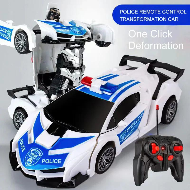 Electric RC Car 2 In 1 Transformation Robots Sports Vehicle Model Robots Boys Toys Remote Cool RC Deformation Cars Kid Toy Gift