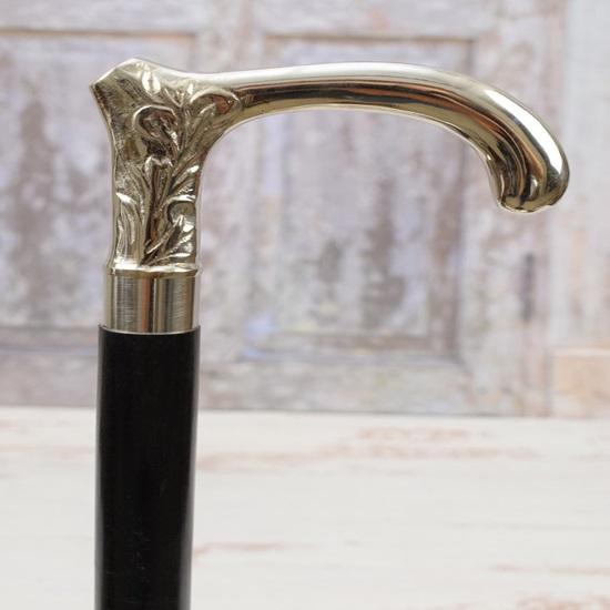 93.98 Cm Walking Stick Dark and Silver Elegant and Solid Cane Gift for Grandfather, Father Gift Idea