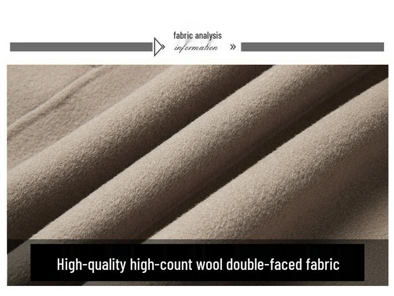 Mom's Embroidered Double-Faced Cashmere V-Neck Short Coat for Middle-Aged and Elderly Women - Autumn/Winter Fashion