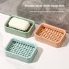 Double-layer Draining Soap Box, Non-drilling Bathroom Soap Box, Bathroom Storage Rack, Suction Cup, Double-layer Soap Rack