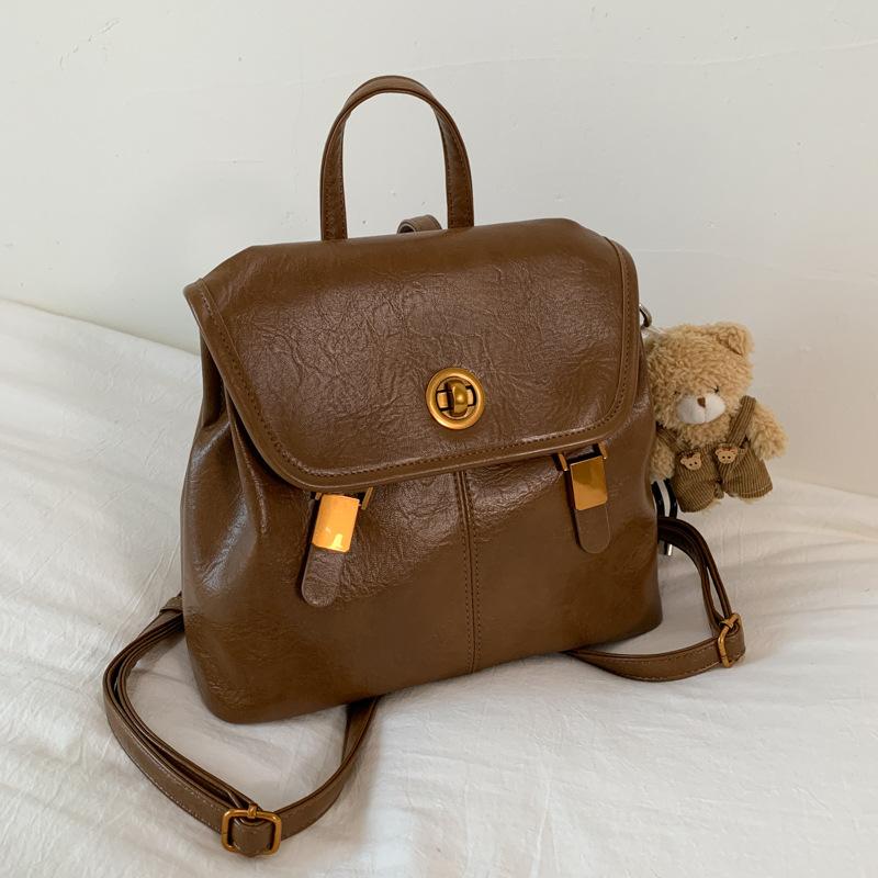 British Retro Backpack Women's Bag 2025 New Korean Niche Travel Backpack Retro Large-capacity Schoolbag