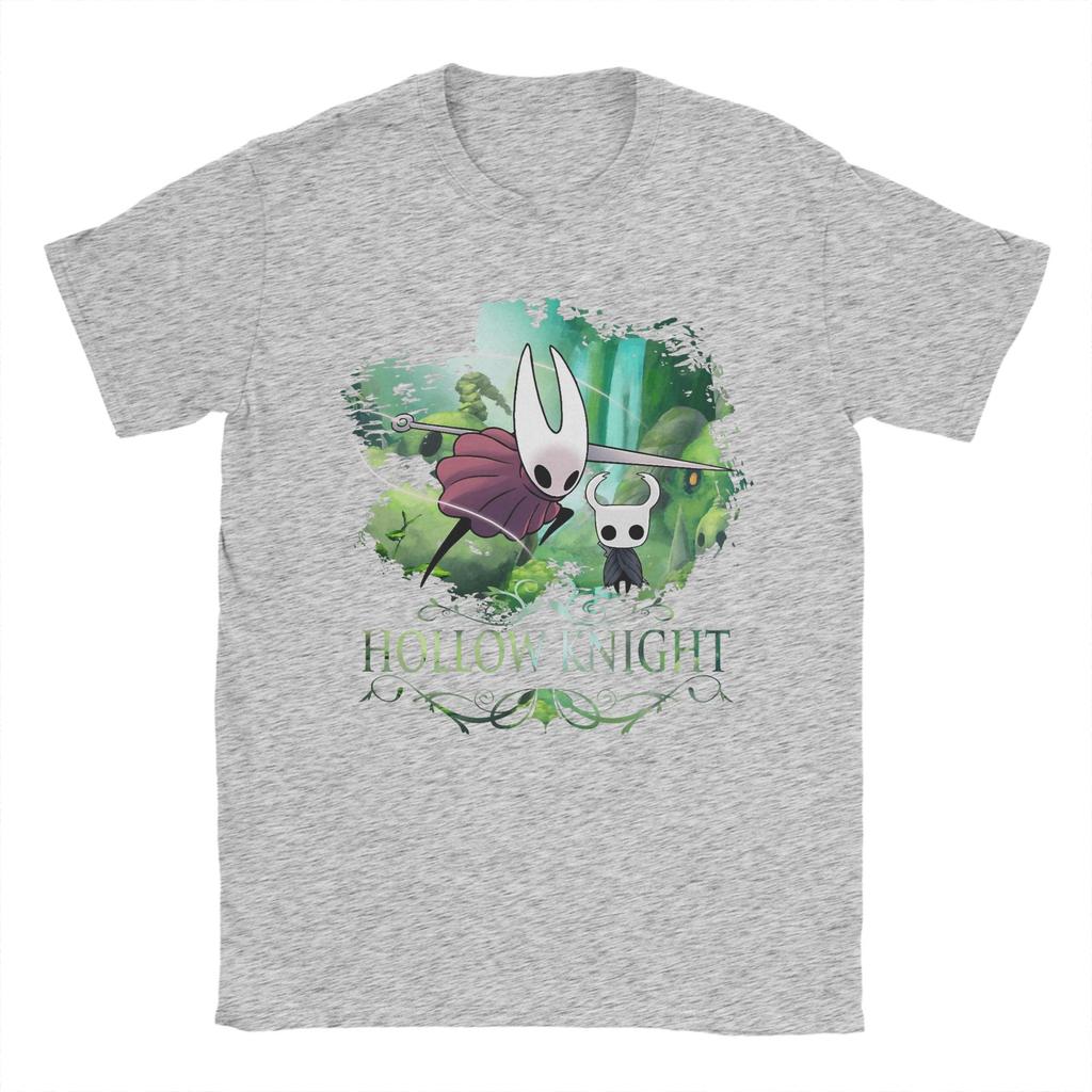 Hollow Knight Silksong T-Shirts für Herren 100% Baumwolle Vintage T-Shirts Rundhals T-Shirts Kurzarm Kleidung Geschenkidee