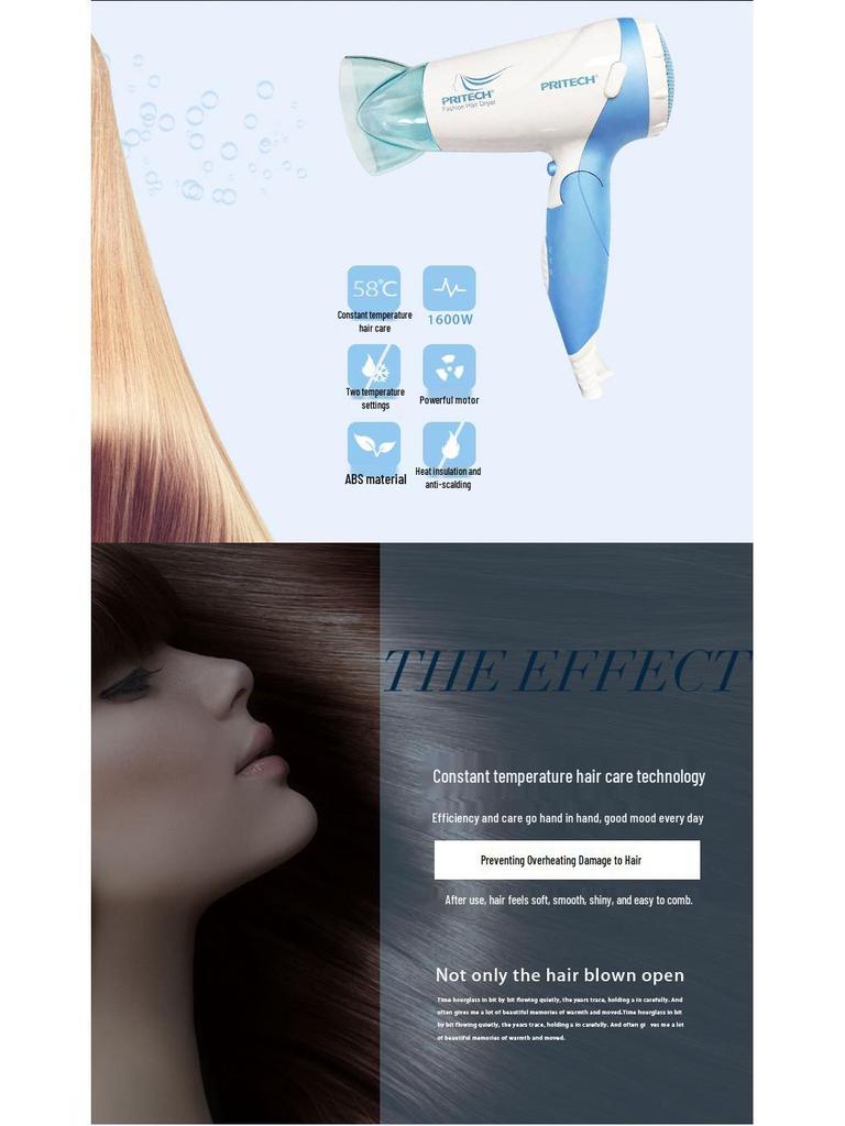 Pritech Foldable High-Power Portable Hair Dryer