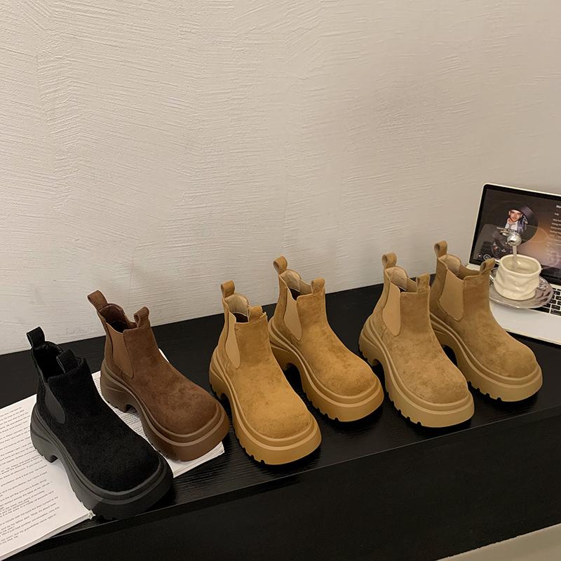 Fashion 2025 New Fashion Slimming Briti Sle Boots Women's Retro Ankle Boot Autumn Winter Warmth Comfort Mid-Calf Knight Ort Boots